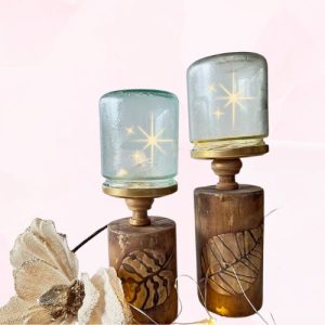 Candelabro Hoja Tallada